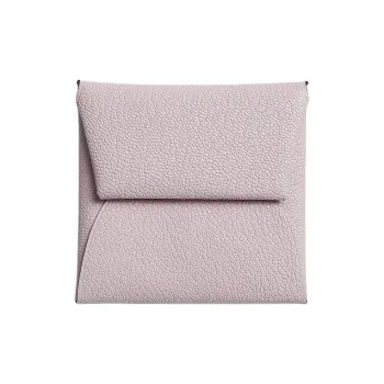 HERMES Bastia Mysore Goat Skin Wallet Women's 09 Mauve Pale Light Purple