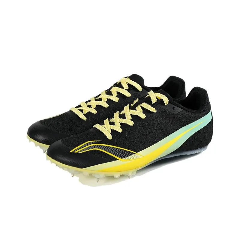 LiNing Cushioning Wear Resistant Low Top Running Shoes Unisex Black Yellow-2