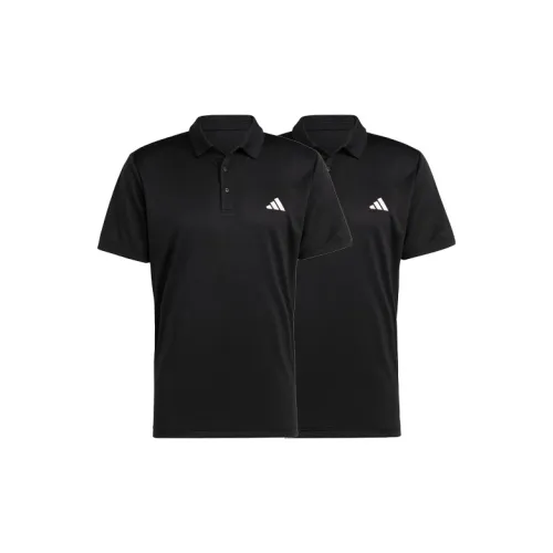 Adidas Polo Shirts Men Set Of 2 Black