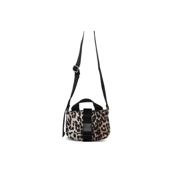 GANNI Leopard Printed Foldover-Top Crossbody Bag