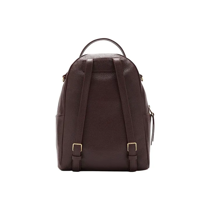 COCCINELLE Grained Leather Backpack Medium Size Women's Brown-2