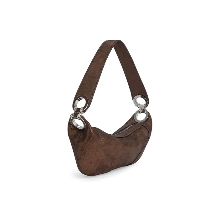 By Far Mini Amira Metallic-finish Shoulder Bag-1