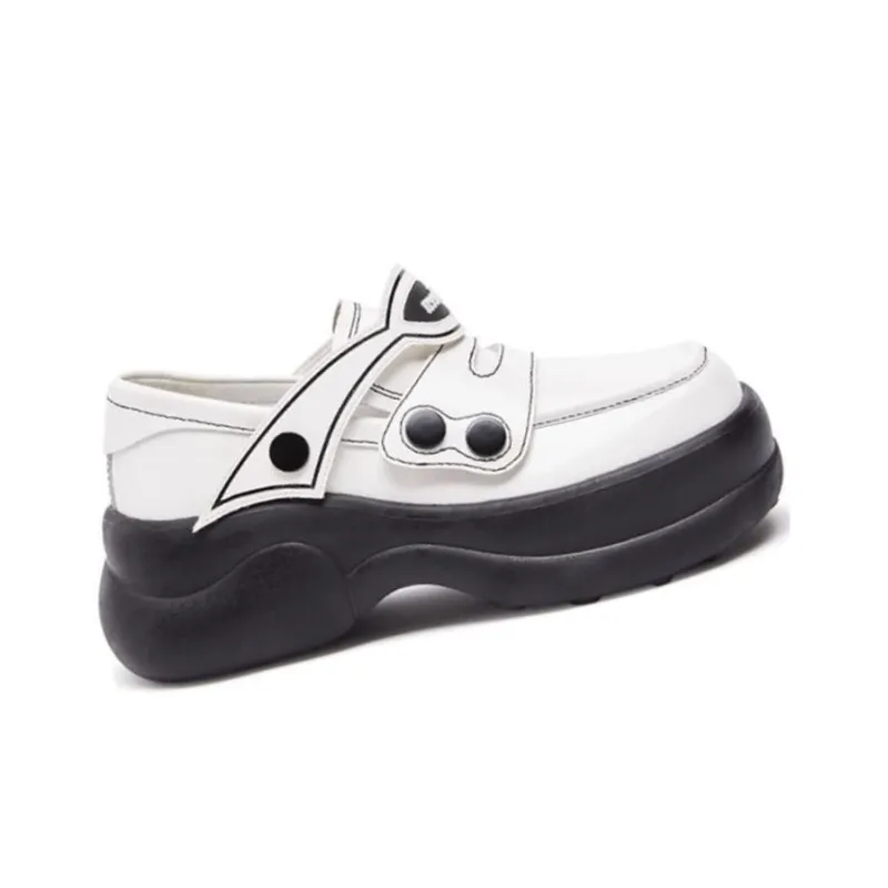 Cabbeen Girlish Wind Loafers Women's Quartz White-2