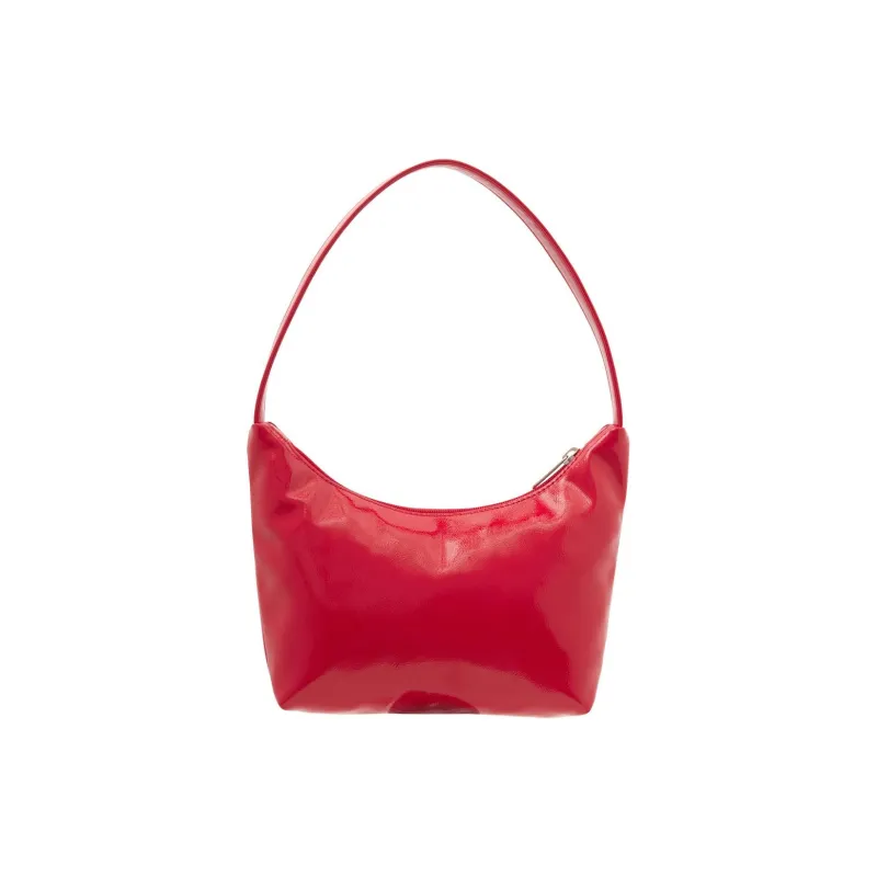 Emis Polyurethane Hobo Bag, One Shoulder Handbag Women's Red-2