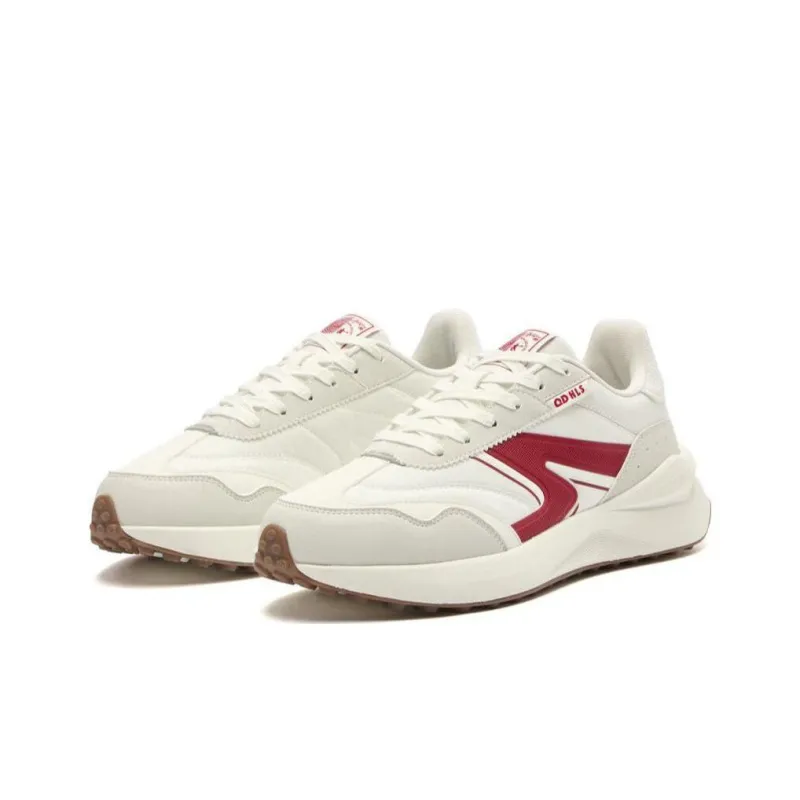 QIAODAN White 2.0 Abrasion Resistant Low Top Casual Running Shoes Women's White Red-4