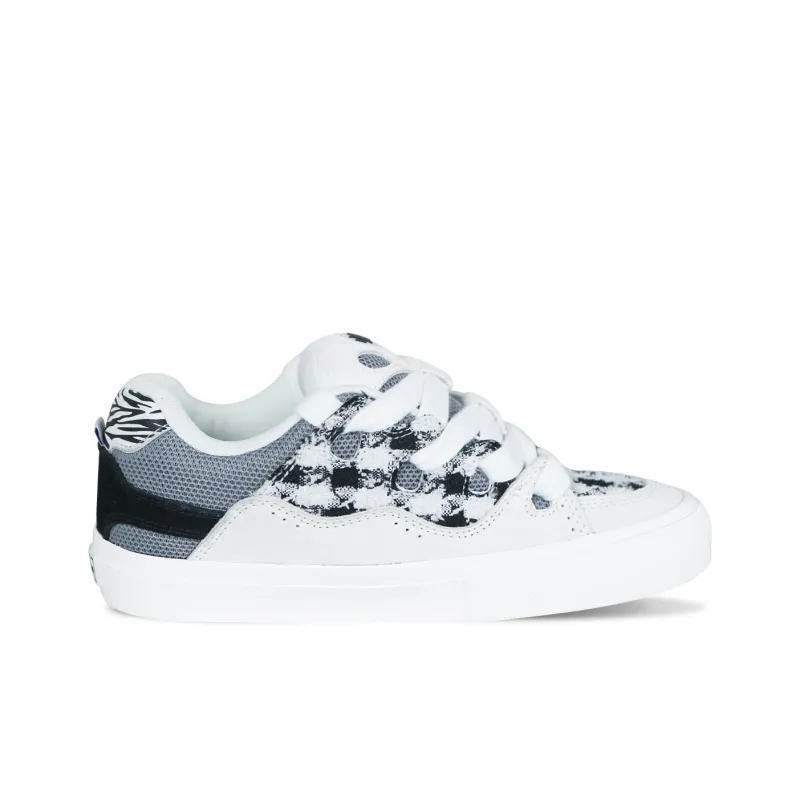 Ollieskate Zoo Party Zoo Collection Box Zebra Print Checkerboard Low-Top Skateboard Shoes Unisex Black White-1