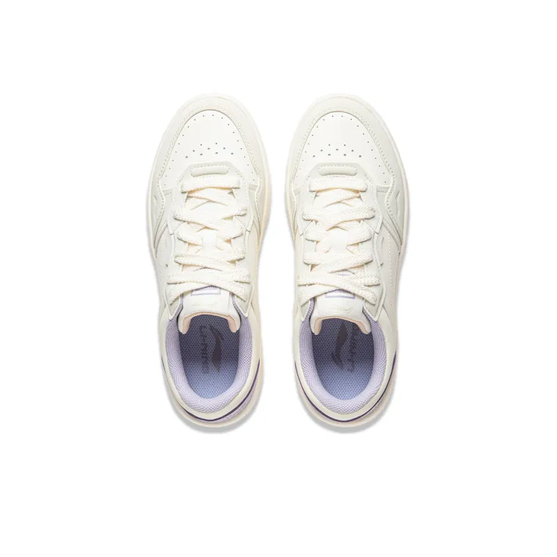 LiNing Line 2.0 At The Beginning V2 Anti Slip Wear Resistant Low Top Skateboard Shoes Women's White Green-3