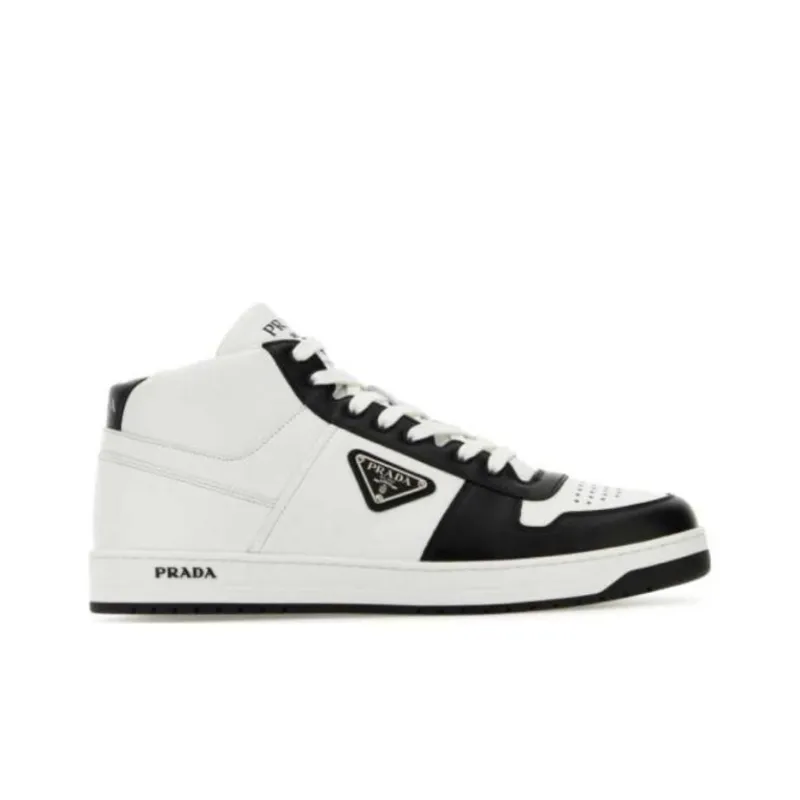 PRADA Slip Resistant High Top Skateboard Shoes Men's White-1