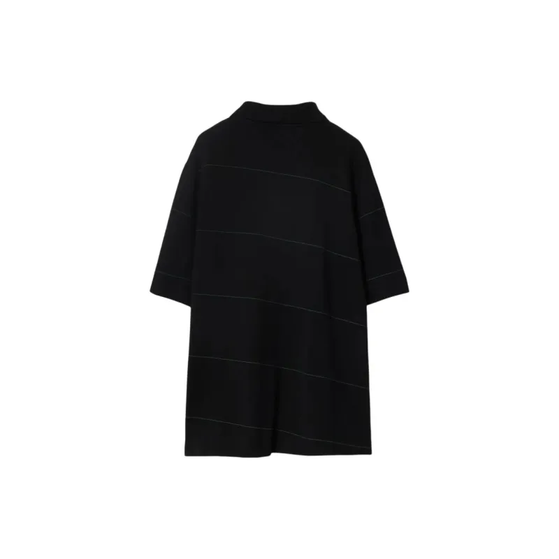 Burberry Striped Logo Embroidered Polo Shirt-1