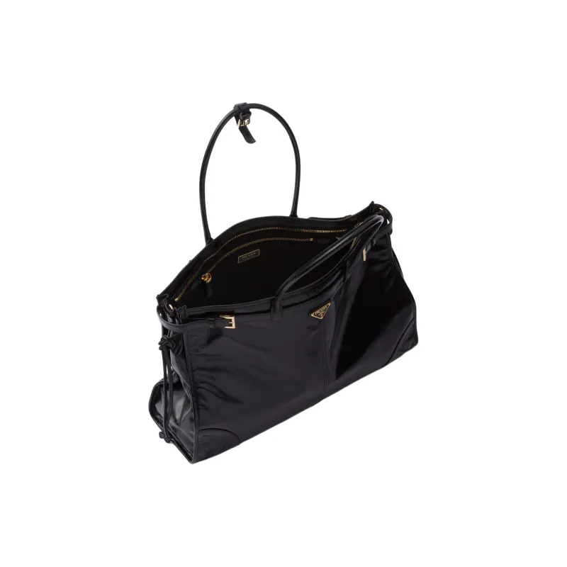 PRADA Soft Leather Shoulder Bag, Crossbody Bag, Handbag Tubas Women's Black-3