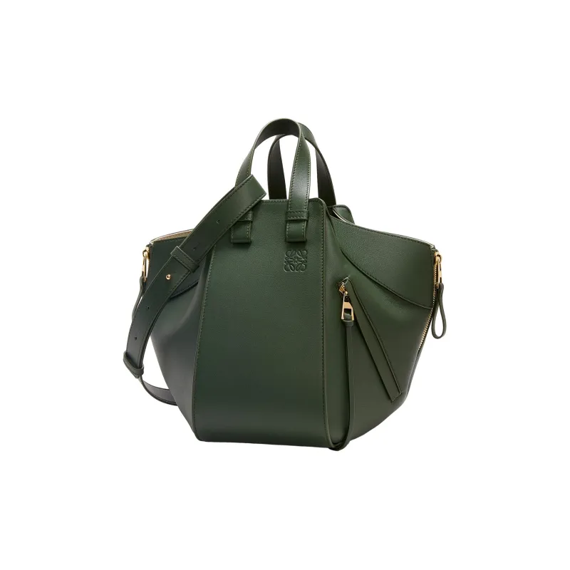 LOEWE Hammock Calfskin Hammock Bag, Shoulder Bag, Crossbody Bag, Handbag Trumpets Women's Dark Green-1