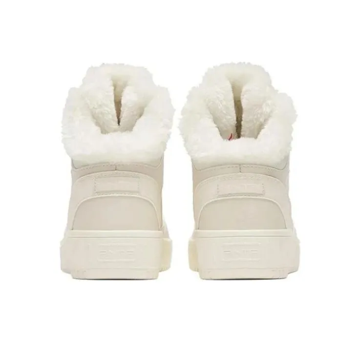 Anta Warm Anti Slip And Wear Resistant High Top Skateboard Shoes Women's White Gray-4
