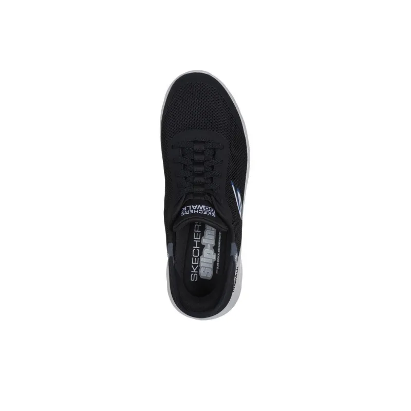 Skechers Slip Ins Slip Resistant Low Top Running Shoes Men's Black Gray-3