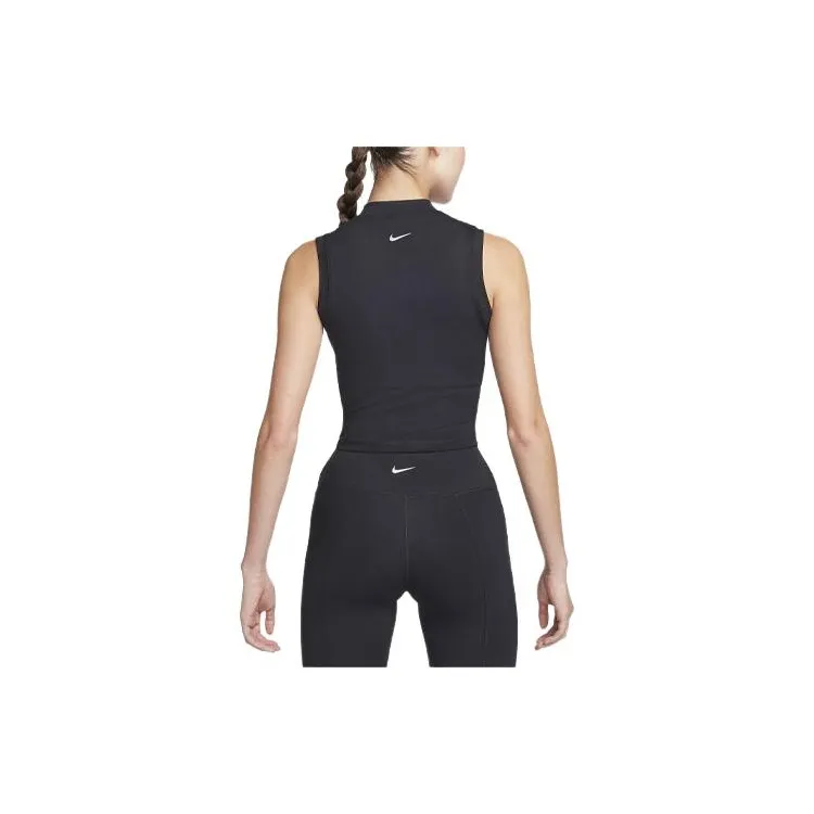 Nike One Fitted Women's Dri FIT Mock Neck Cropped Tank Top-1