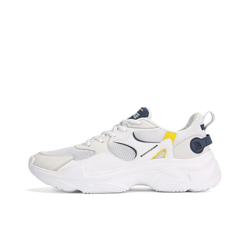 Erke Shock Absorbers Slip Resistant Breathable Low Top Running Shoes Men's White Gray-0