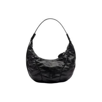 KUNOGIGI Cow Leather Baseball Bag Shoulder Bag Crossbody Bag Medium Size Women's Black/White/Brown/Gray