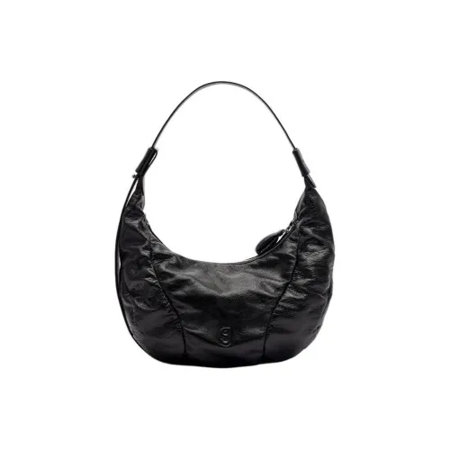 KUNOGIGI Cow Leather Baseball Bag Shoulder Bag Crossbody Bag Medium Size Women's Black/White/Brown/Gray