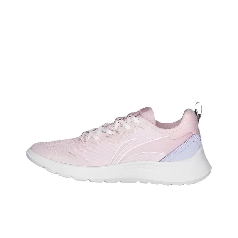 LiNing Feather Slip Resistant Low Top Running Shoes Women's Pink-0