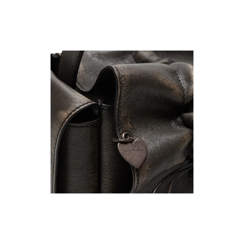 Acne Studios Calfskin Handbag Women's Black & Beige-3