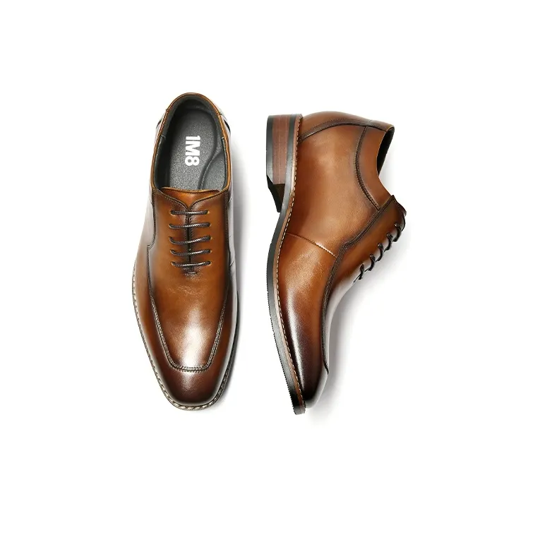 1M8 Dress Shoes Men Low Top Black/Brown-7