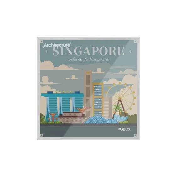 KGBOX Building Block City Skyline Acrylic One Piece Storage Picture Frame Transparent Display Case Model Accessories-12