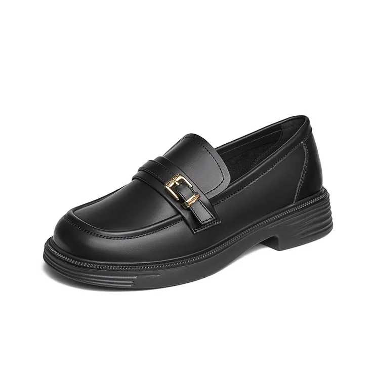 JOSINY British Style Small Leather Slip-on Shoes Loafers 3cm Women's-1