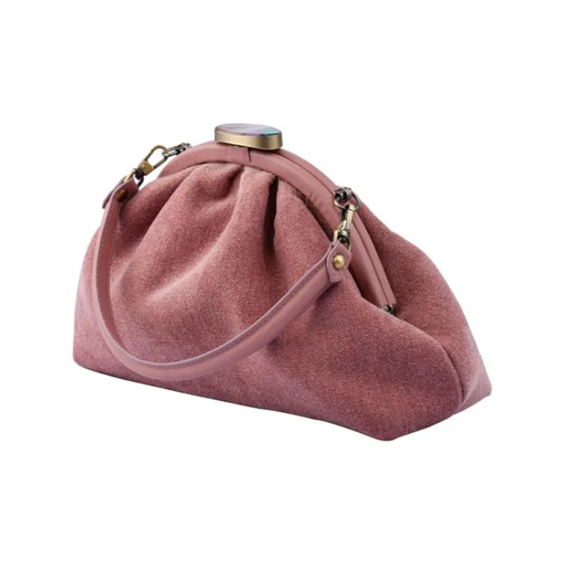 COIN QIAN Nylon Fabric Crossbody Bag Shoulder Bag Small Size Women's Pink-2