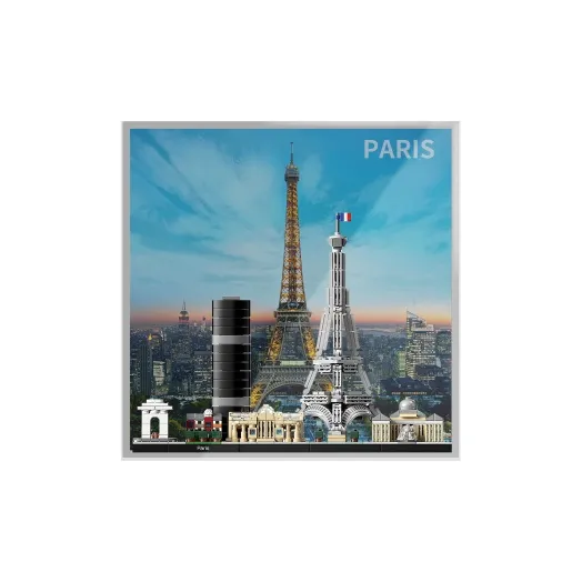 KGBOX Building Block City Skyline Acrylic One Piece Storage Picture Frame Transparent Display Case Model Accessories-8