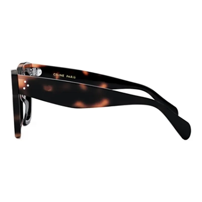 CELINE Acetate Irregular Shape Sunglasses Unisex Brown-3