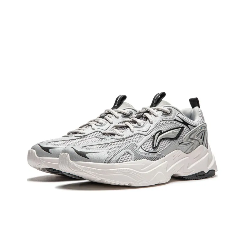 LiNing Meteor Cushioning, Slip Resistant, Abrasion Resistant Support Low Top Casual Shoes Men's Silver Gray-2