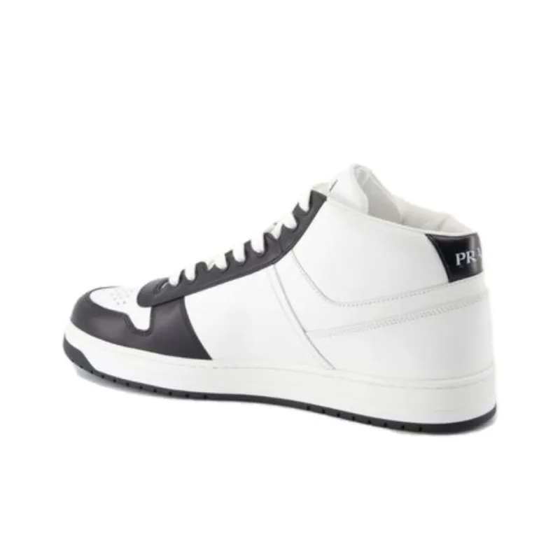 PRADA Slip Resistant High Top Skateboard Shoes Men's White-3
