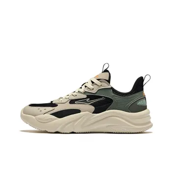 Erke Clouds Wear Resistant Slip Resistant Low Top Casual Shoes Men's Jet Black Iron Gray