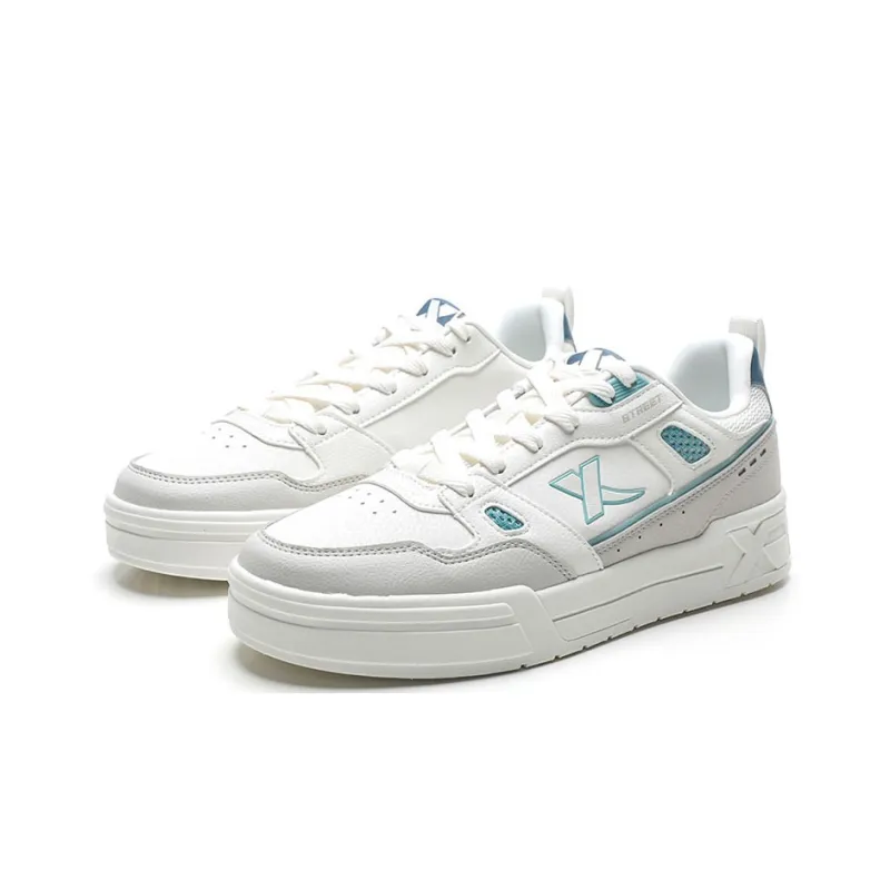 XTEP Street Play Collection Anti-Slip And Wear-Resistant Lightweight Low-Top Skateboard Shoes Men's White Gray Blue-2