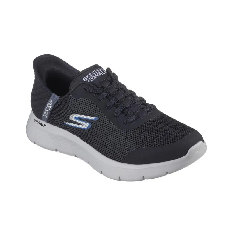 Skechers Slip Ins Slip Resistant Low Top Running Shoes Men's Black Gray-2