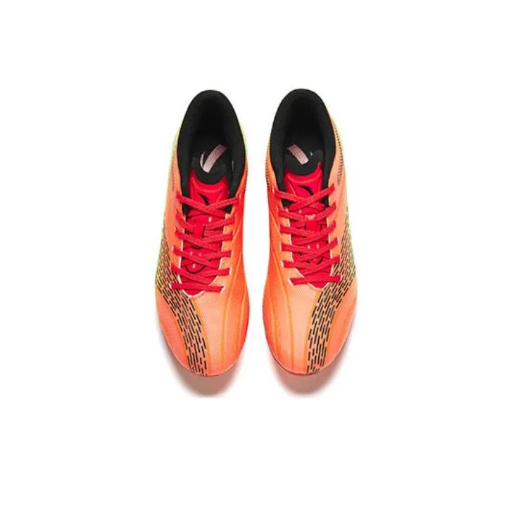 Anta MG Slip Resistant Soccer Shoes Men's Fluorescent Laser Red-2