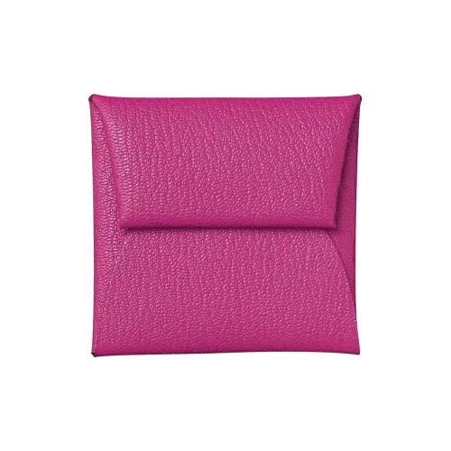 HERMES Bastia Mysore Goat Skin Coin Purses Wallets Women's 9I Magnolia Pink