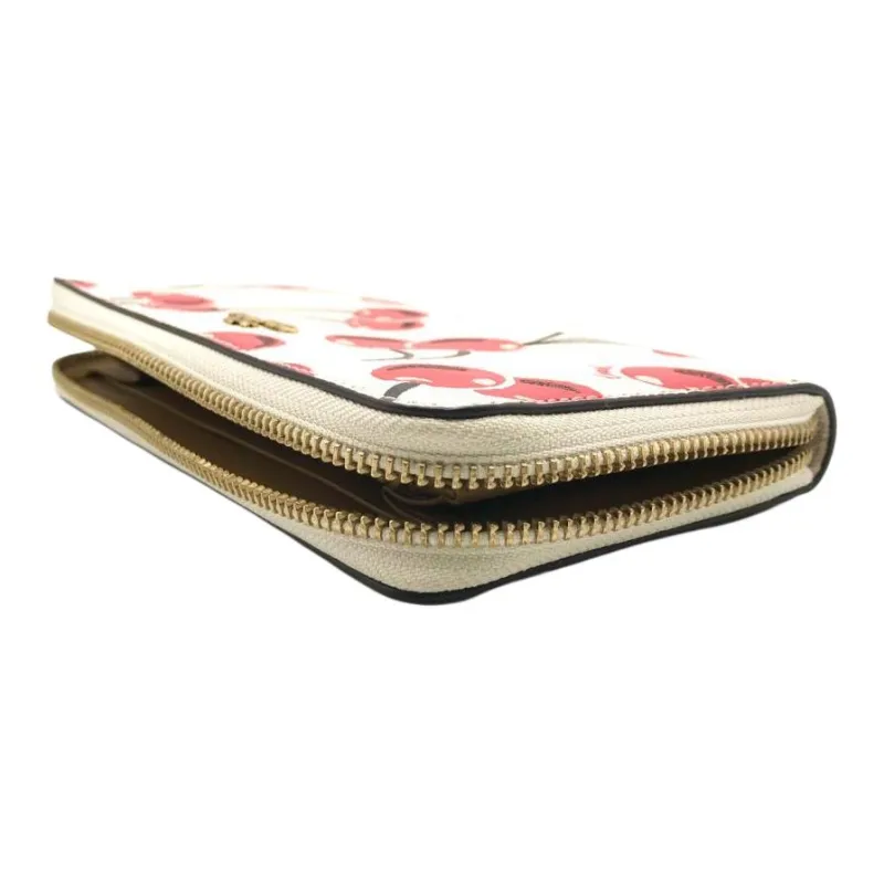 COACH Accordion Wallet Leather Long Wallets Women's White-2