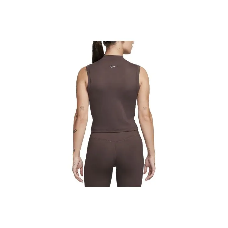 Nike One Fitted Women's Dri FIT Mock Neck Cropped Tank Top-1
