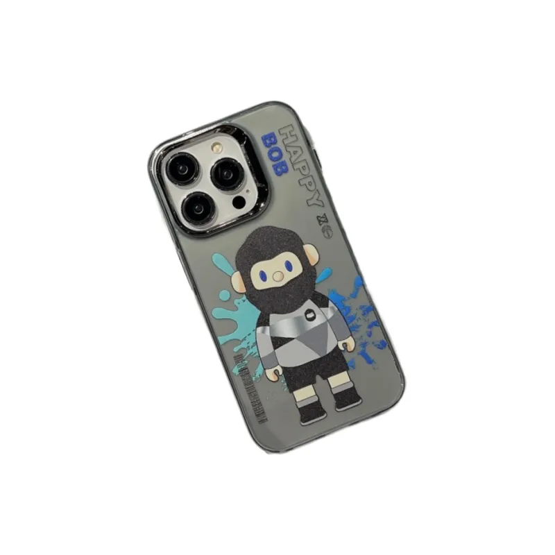 Dis Cat TPU Material Oil Painting Machine Made Bear Phone Cases Compatible With IPhone 12/13/14/15/Pro/Mac-9