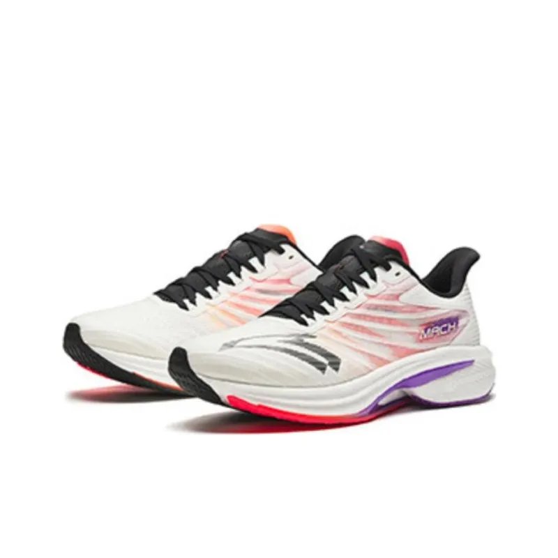 Anta MACH 4.0 Cushioning, Slip Resistant, Rebound Low Top Running Shoes Men's Black White-2
