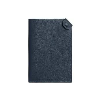 HERMES Tarmac Epsom Calfskin Passport Holder Small Size Women's 27 Naturel Deep Sea Blue