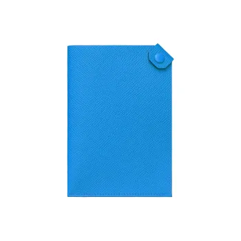 HERMES Tarmac Epsom Leather Passport Holder Small Size Women's B3 Bleu Zanzibar Tanzanian Blue