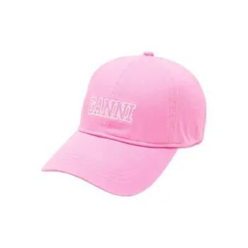 GANNI Logo embroidered Organic Cotton Cap