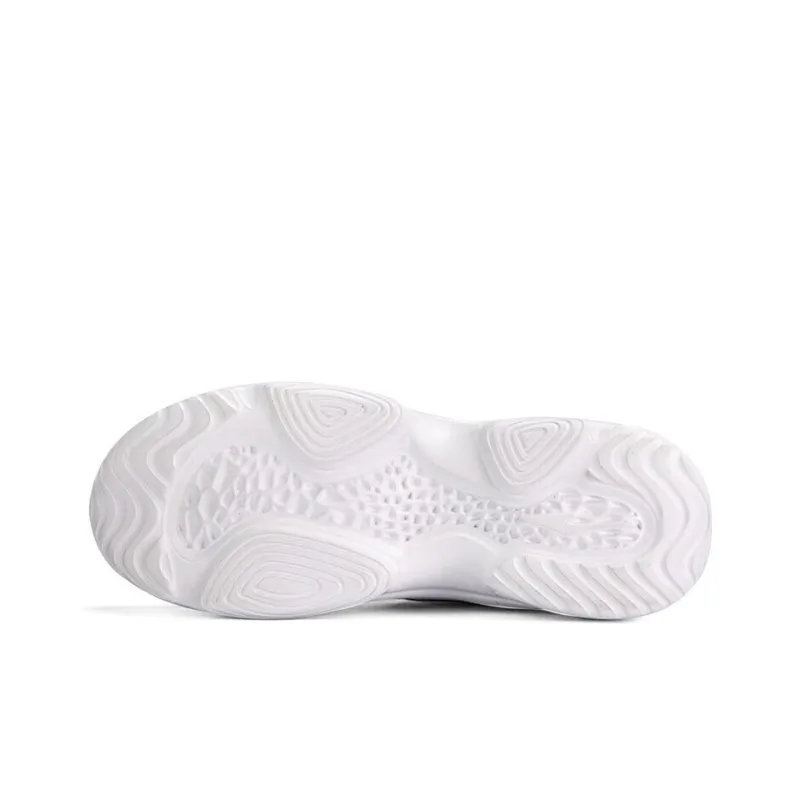 Erke Shock Absorbers Slip Resistant Breathable Low Top Running Shoes Men's White Gray-4