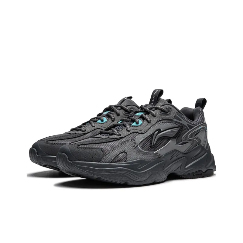 LiNing Meteor Cushioning Anti Slip And Wear Resistant Support Low Top Casual Shoes Men's Gray-2