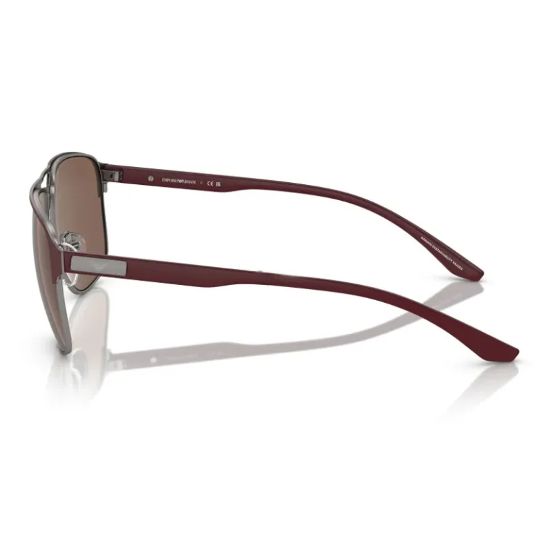 EMPORIO ARMANI Metal Aviator Sunglasses Men's Red-1