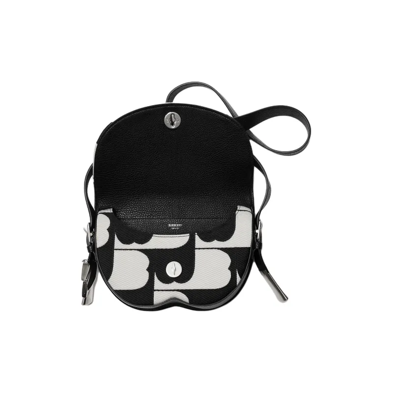 Burberry Cotton And Polyester Blend Shoulder Bag Crossbody Bag Women's Black & White-4