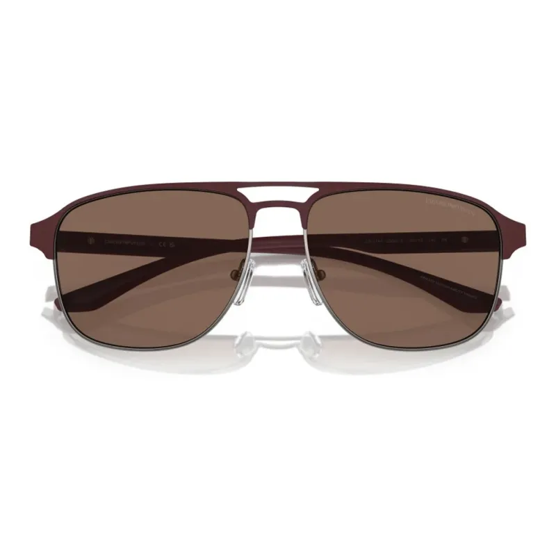 EMPORIO ARMANI Metal Aviator Sunglasses Men's Red-4