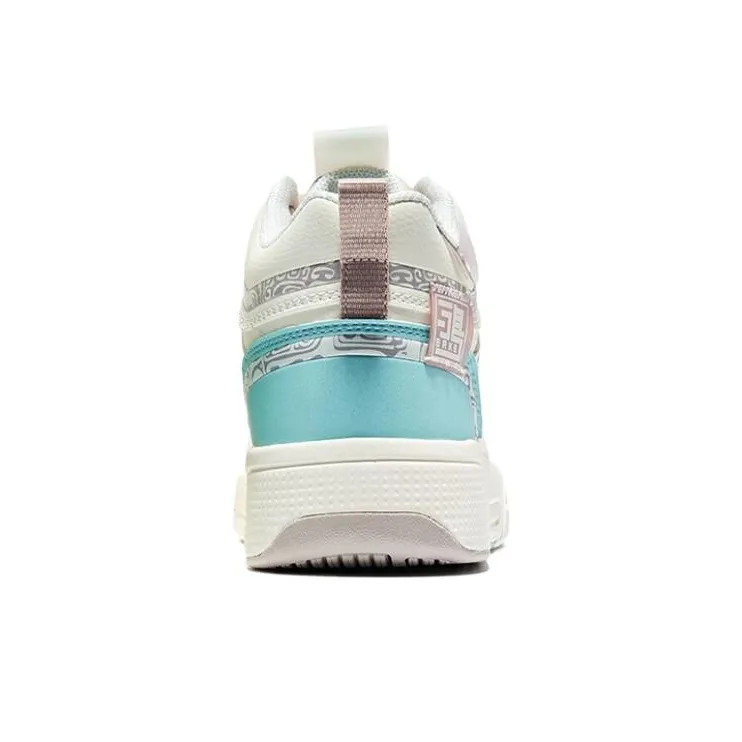 HENANBOWUYUAN x Erke High Top Skateboard Shoes Women's White Blue-5