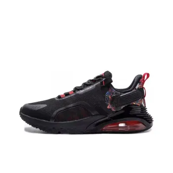 XTEP Cushioning Anti Slip And Wear Resistant Low Top Running Shoes Men's Black Red